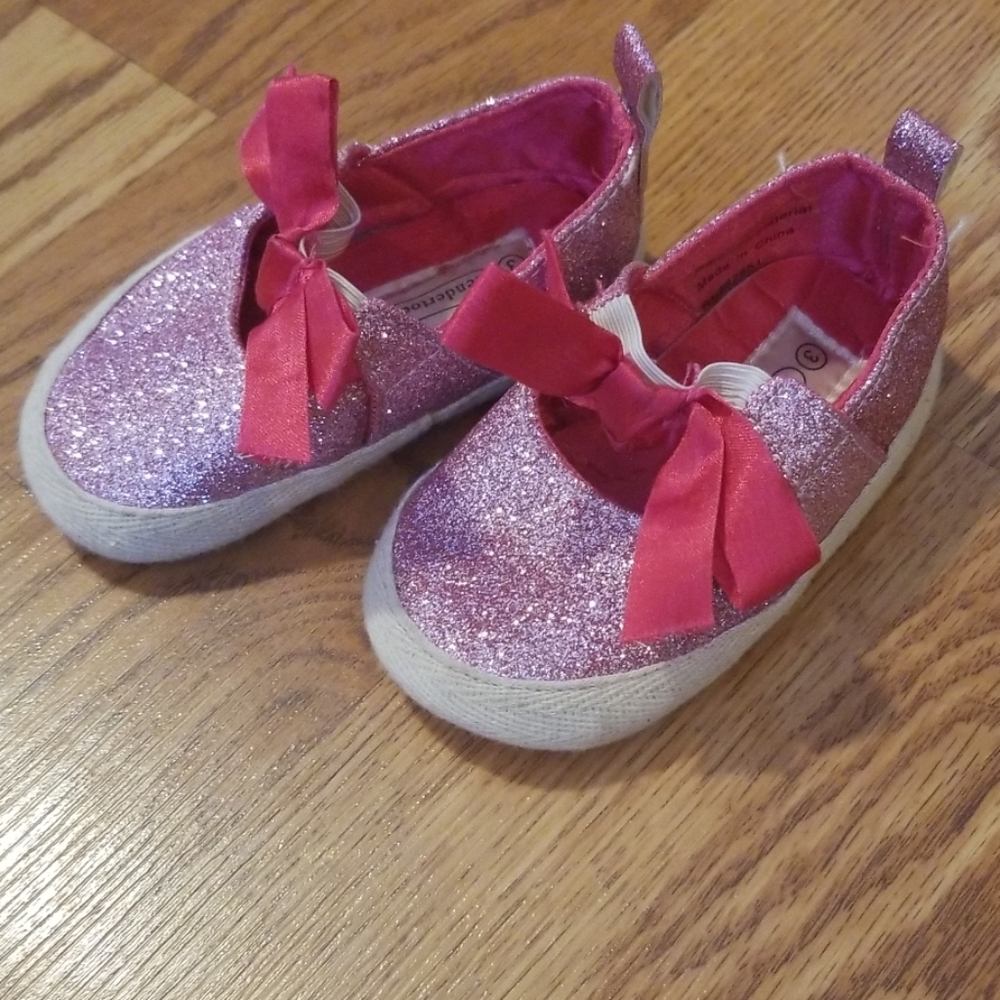 Baby Girl's Pink sparkle crib Shoes